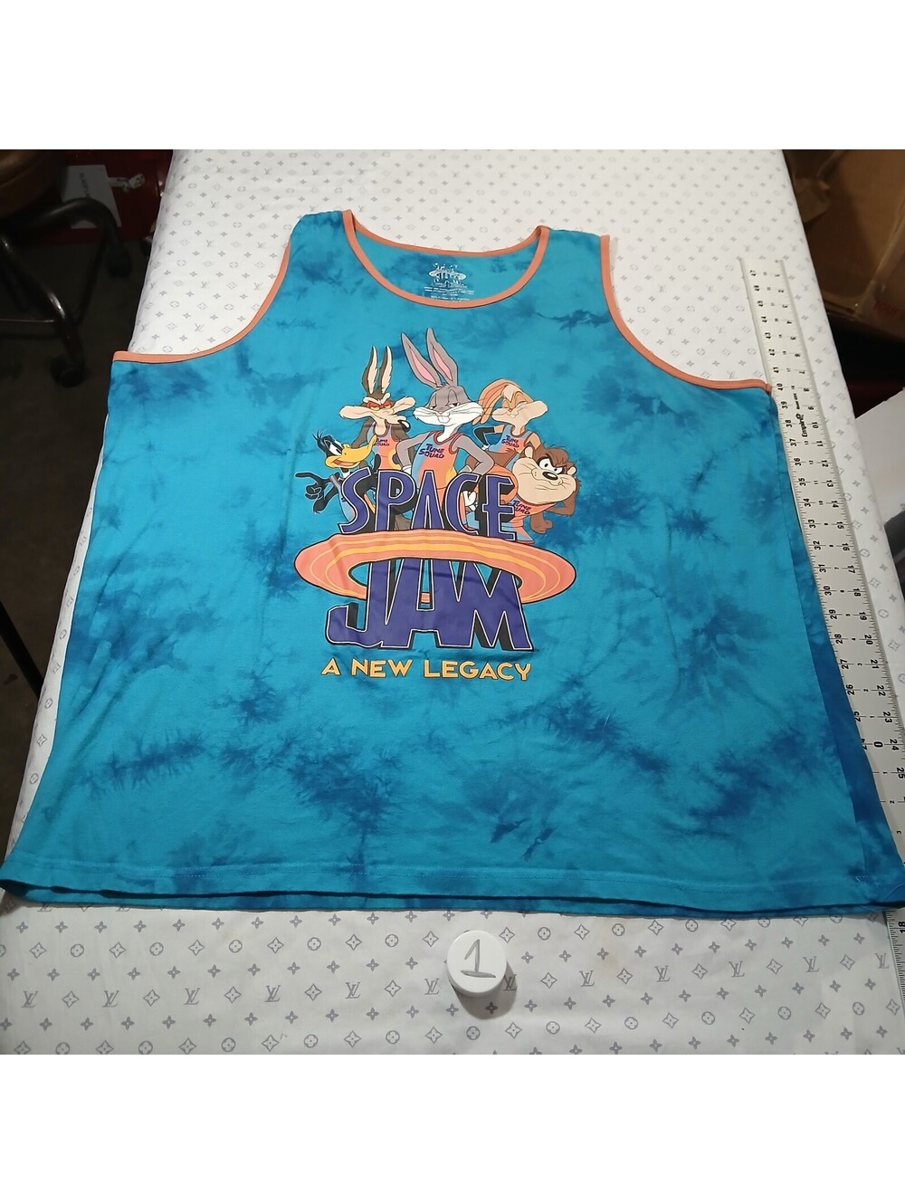 Space Jam A New Legacy Tie Dye Tank Top Blue Orange Trim 3XL